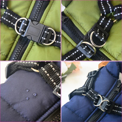 Waterproof Dog Jacket with Integrated Harness | Warm and Durable Winter Coat